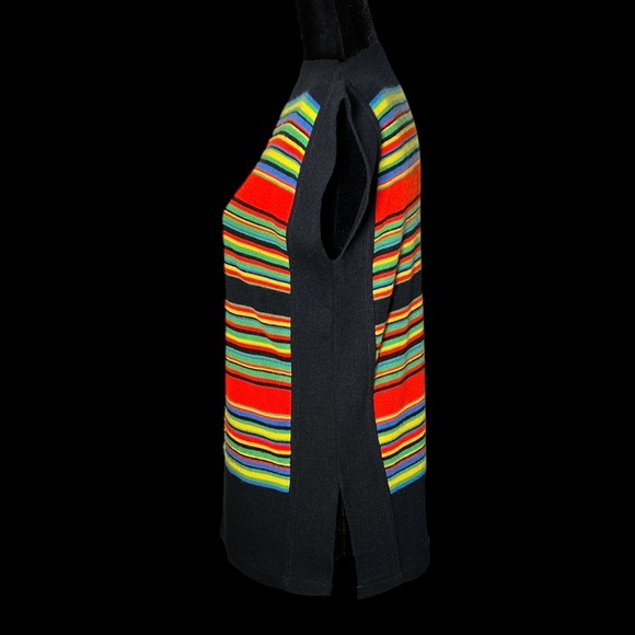 Keneth Too! - 70's/80's Technicolor Pullover Sleeveless Sweater - Size M/L - Picture 5 of 7